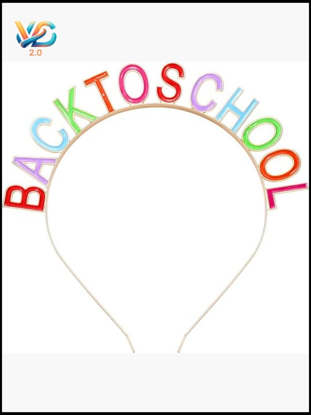Back to School Letter Tiara Headband Rhinestone Enamel Hair Accessory